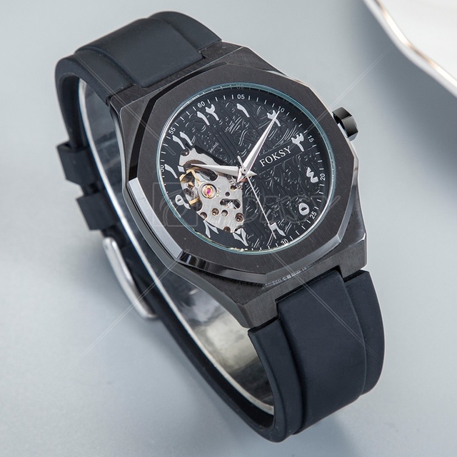Private Label OEM Custom Logo Arabic Dial Casual Ultra Thin Black Fashion Wrist Luxury Mens Automatic Mechanical Watch for Men