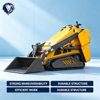 Chargeuse compacte à direction par déplacement (skid steer) haute performance, complète avec godet, pelle à fossés et rotoculteur