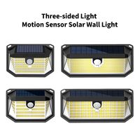 Lampes solaires murales d'extérieur, lampe de sécurité LED à détecteur de mouvement PIR, panneau solaire étanche, lumière du crépuscule à l'aube pour patio, garage, véranda