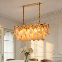 Lustre moderne de luxe en fer et verre réglable pour hôtel, salon, restaurant, décoration de plafond, luminaire LED à intensité variable