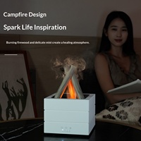 Diffuseur d'arômes Campfire 280 ml, diffuseur d'huiles essentielles à effet bois avec flamme simulée pour la maison, le bureau, l'hôtel, cadeau
