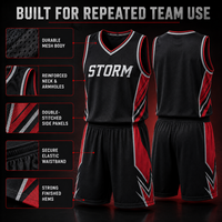 Conjunto de Uniforme de Baloncesto Personalizado y Duradero, Camiseta y Pantalones Cortos Sublimados, Transpirables y que Absorben la Humedad, para Escuela/Club, al por Mayor