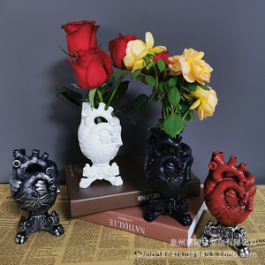 Heart <b>Vase</b> Resin Craft Flower <b>Vase</b> Ornament Valentine'S Day Gift Decorative Home Decoration - Product Image 1