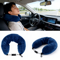 Oreiller de voyage transformable en housse de bagage, en velours, rembourré, multifonctionnel, en forme de U