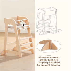 Chaises hautes en bois réglables en hauteur, tabourets de toilette pour bébés, pour la crèche, la salle à manger, l'étude, le restaurant - Product Image 2
