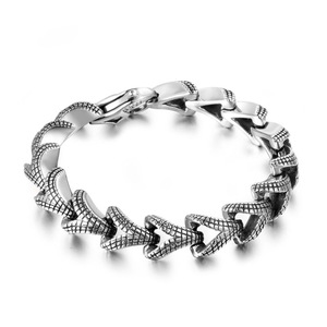 Pulsera de Acero de Titanio con Diseño de Espiga y Patrón Escalonado, Joyería Punk para Hombre CE246 - Product Image 1