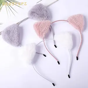New Fashion Cat Ears Plush Head Band Hairband Women Girls Lovely Animals Hair Hoop Hair Accessories Supplies Wholesale