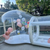 Tente dôme géante en PVC transparent pour enfants, maison gonflable chauffée à bulles, ballons, y compris souffleur-impression numérique
