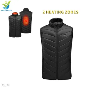 Winter coat black area electric wired waistcoats washable heated vest jackets zones fleece red for women man