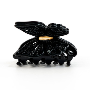 CANYUAN CE Pinza de Pelo Personalizada de Acetato Negro de Doble Capa de 6.4cm con Diseño de Mariposa Blanca para Mujer - Product Image 5