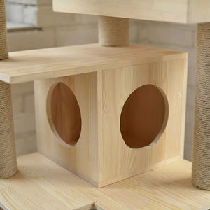 Menara kucing mewah berkelanjutan kayu Kondominium dan furnitur hewan peliharaan Sisal dengan penggaruk mendaki dan rumah bermain hadiah Natal sempurna - Product Image 4
