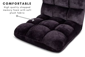 Comfy Kids Eggplant Color Memory Foam <strong>Floor</strong> <strong>Chair</strong> <strong>with</strong> <strong>Back</strong> <strong>Support</strong> for Gaming or Reading Thick <strong>Floor</strong> Cushion for Car Use - Product Image 6