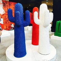 Grande statue de cactus du désert moderne en fibre de verre, couleur personnalisée, artisanat fait main, durable, objet de collection, à poser au sol, pour intérieur