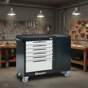 Fasano Tools Rolling Tool Cabinet 6 <b>Drawer</b> With Door Lockable Storage For <b>Workshop</b> Use - Product Image 3
