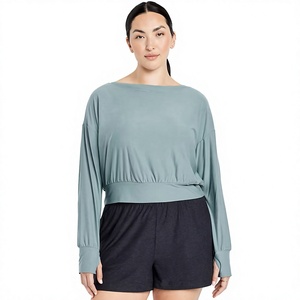 Nouvelle collection de t-shirts à manches longues pour femmes, col rond classique, jersey doux, haut basique, fabricant de vêtements en gros OEM - Product Image 1