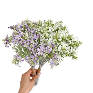 Bouquet de lilas artificiels Yasunobu, fleurs en soie blanches, jaunes, violettes, rose clair, décoration nordique pour la maison, accessoires de mariage - Product Image 5