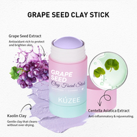 Mascarilla Facial en Barra de Carbón de Bambú y Semilla de Uva para Eliminar el Acné, Controlar la Grasa, Iluminar, Limpiar en Profundidad, Purificar los Poros y Crema para Piel Seca