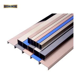Hotsalemetal tiras revestimiento láminas de metal aluminio cobre espejo cepillado azulejo perfil de aluminio para muro cortina - Product Image 2