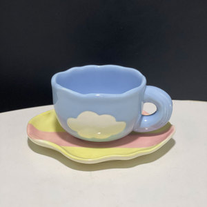 <span class=keywords><strong>Tazas</strong></span> <span class=keywords><strong>de</strong></span> cerámica pintadas a mano, <span class=keywords><strong>diseño</strong></span> Original personalizado, platillo <span class=keywords><strong>para</strong></span> té, leche - Product Image 5