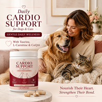 Capsules professionnelles de soins cardiovasculaires pour animaux de compagnie, formule riche en taurine pour la santé cardiaque des chiens et des chats, vitalité, longévité, 100 pièces