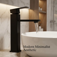 Robinet de lavabo moderne à poignée unique plaqué brossé, rotation à 360 degrés, avec douchette extractible en céramique, eau chaude et froide