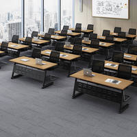 Bureau mobile réglable au design moderne pour les établissements d'enseignement, table de formation pliable et extensible pour la salle de classe, gain de place