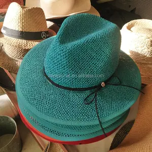 Шляпа от солнца ручной работы, воздухопроницаемая Соломенная Панама, элегантная дамская шляпа от солнца, зеленая, оптовая продажа