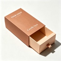 Boîte d'emballage personnalisée pour bâtonnets d'encens avec logo imprimé, boîte en papier style tiroir pour bougies, boîte cadeau en papier