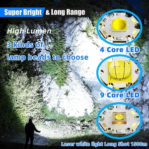 Luces Led 100000 Lumen de alta potencia para campamento, juego de luces de <span class=keywords><strong>Flash</strong></span> impermeables, linterna táctica recargable por USB potente - Product Image 2