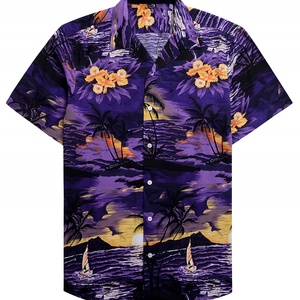 Camisa Hawaiana Ecológica con Estampado de Hojas de Coco - Camisa de Manga Corta para Hombre con Botones, Logotipo Personalizado, Transpirable, Venta al Por Mayor para Ropa de Resort - Product Image 2