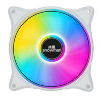 Ventilador de PC de Escritorio Silencioso SNOWMAN CF120 de 120 mm, Mini Cable de 6 Pines, 15 LED RGB, Efecto Silencioso, Almohadillas Antivibración, Ventilador de Caja
