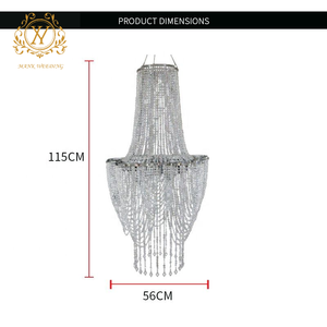 Oggetti di scena per festa di nozze in acrilico chiaro lampadario con perline per decorazione del soffitto di nozze - Product Image 4