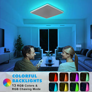 Plafonnier encastré Carré Blanc Moderne Luminaire Chambre à coucher Salle de bain Slim RGB Plafonnier LED - Product Image 4