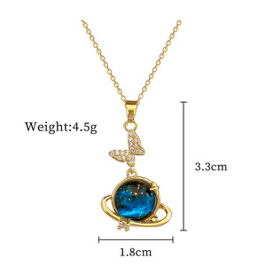 Collana da Donna all'Ingrosso in Acciaio Inossidabile <span class=keywords><strong>con</strong></span> Placcatura in Oro, Pendente <span class=keywords><strong>con</strong></span> Perla, Zircone, Cuore, Animale o Forma Geometrica, Gioielli Regalo - Product Image 5