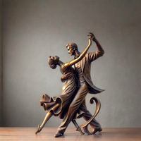 Sculptures de couple dansant en bronze 3D grandeur nature pour jardin extérieur, sur mesure, avec technique de moulage, souvenir à vendre
