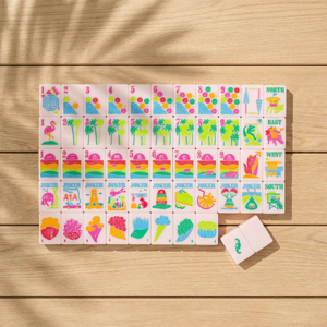 <span class=keywords><strong>Jeu</strong></span> <span class=keywords><strong>de</strong></span> Mahjong Américain <span class=keywords><strong>de</strong></span> Luxe Série Floride, Tuiles Flamant Rose et Palmier, 166 Pièces, <span class=keywords><strong>Jeu</strong></span> <span class=keywords><strong>de</strong></span> Société Tropical Gravé Plage - Product Image 1