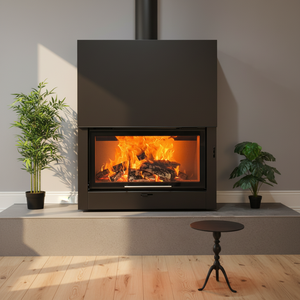 Insert de cheminée moderne à bois, grande <span class=keywords><strong>foyer</strong></span> en acier, chauffage au feu véritable, pour maison et villa - Product Image 5