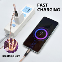 Harga Pabrik Kabel Data USB 3 in 1 Tipe C Micro PVC TPE Tembaga Murni LED Display Pengisian Cepat 3A Garansi 12 Bulan