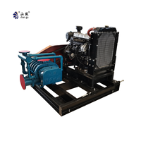 Pompe à vide Roots à moteur diesel pour remorque aspirante - Auto-amorçante, aspiration continue 28 Hg, boues lourdes et déchets liquides