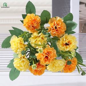 <span class=keywords><strong>Oeillets</strong></span> artificiels Bouquet de fleurs en soie Feuille verte pour la fête à la maison Mariage Tenant des fleurs Festival Cuisine Bureau Décor - Product Image 6
