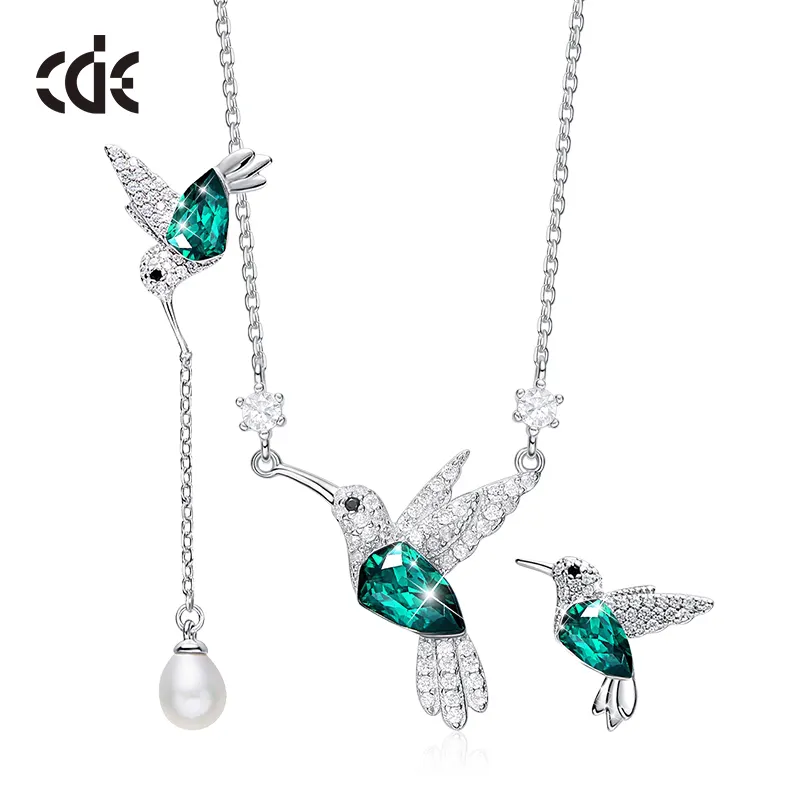 CDE S-YN0692 Original Design bijoux 925 en argent Sterling oiseau collier ensemble de bijoux mignon Animal ensemble de bijoux en argent pour les femmes