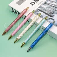 Balık pulu desenli metal kalem, basmalı tükenmez kalem, 1.0 mm yazı genişliği, promosyon toptan satış, logo baskılı