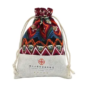 Custom Logo Embroidery Drawstring Gift Bag Special Craft Drawstring Bag