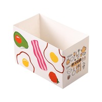 Boîtes en papier personnalisées OEM à emporter pour Burger Toast Bread Tray Sandwich Hot Dog Donut Egg Waffle Packaging