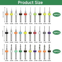 Juego de Micro Brocas de Carburo de Tungsteno con Ranura Espiral, Mini Brocas para Herramienta Rotatoria, Grabado CNC de PCB, Kit de 0.1mm-3mm