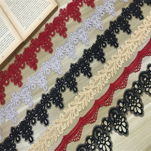 Aksesori Garmen Pita Jahit DIY Merah Kerajinan Jahit Larut Air Renda Poliester Pita Jahit Hiasan Renda - Product Image 2