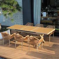 Ensemble table et chaises portables en alliage d'aluminium, style moderne et minimaliste, pour cour extérieure, villa, jardin ouvert, terrasse de loisirs