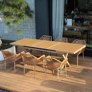 Conjunto de Mesa <span class=keywords><strong>y</strong></span> Sillas Portátiles de Aleación de Aluminio, Modernas <span class=keywords><strong>y</strong></span> Minimalistas, para Patio Exterior, Jardín, Terraza <span class=keywords><strong>y</strong></span> Ocio en Villas - Product Image 3