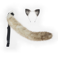 Ensemble de cosplay Snow Lynx : Bandeau et queue de chat réaliste pour Halloween et soirées à thème anime