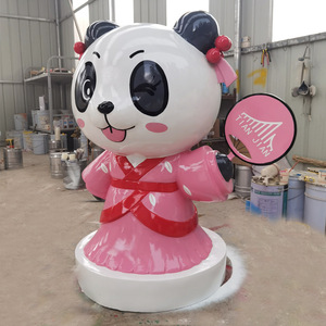 Sculpture de panda en fibre de verre pour extérieur, sur pied, design personnalisé pour la décoration de centre commercial - Product Image 4